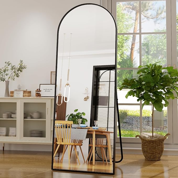 GLSLAND-21x64 inch Arched Full Length Mirror-Aluminum Alloy Frame High