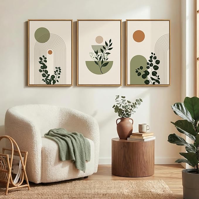 3 Piece Framed Abstract Boho Wall Art