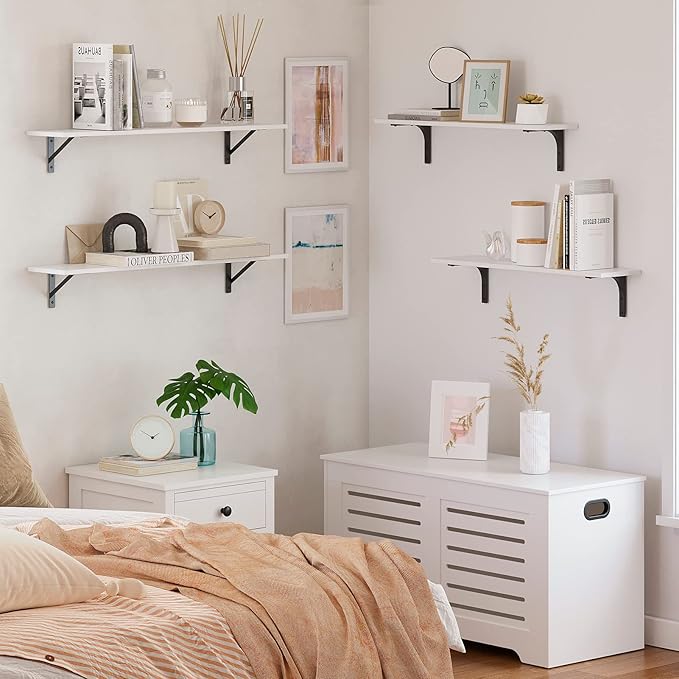 DINZI LVJ Long Wall Shelves, 31.5 x 7.9 x 6.1 Inches, Easy-to-Install, Large