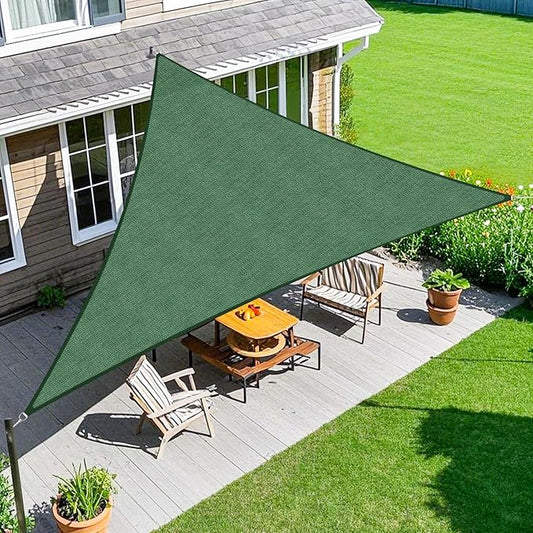 Amagenix Sun Shade Sail 4'X4'X4' Curved Edge Outdoor Shade Canopy Dark Green Breathable 95% UV Block Shade Cloth for Patio Garden Backyard (We Make Custom Size)