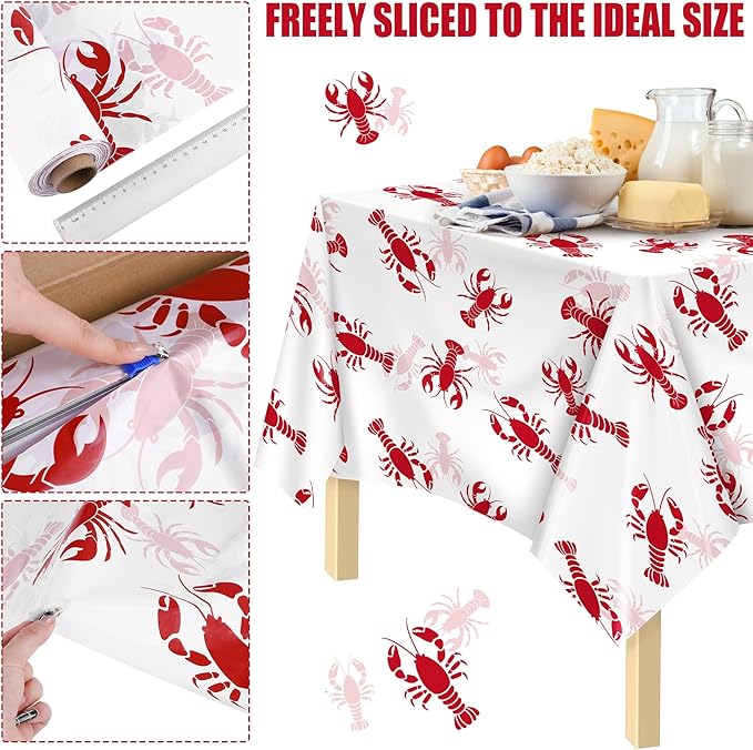 Kochorie 100 Ft x 54 Inch Crawfish Party Tablecloth Roll
