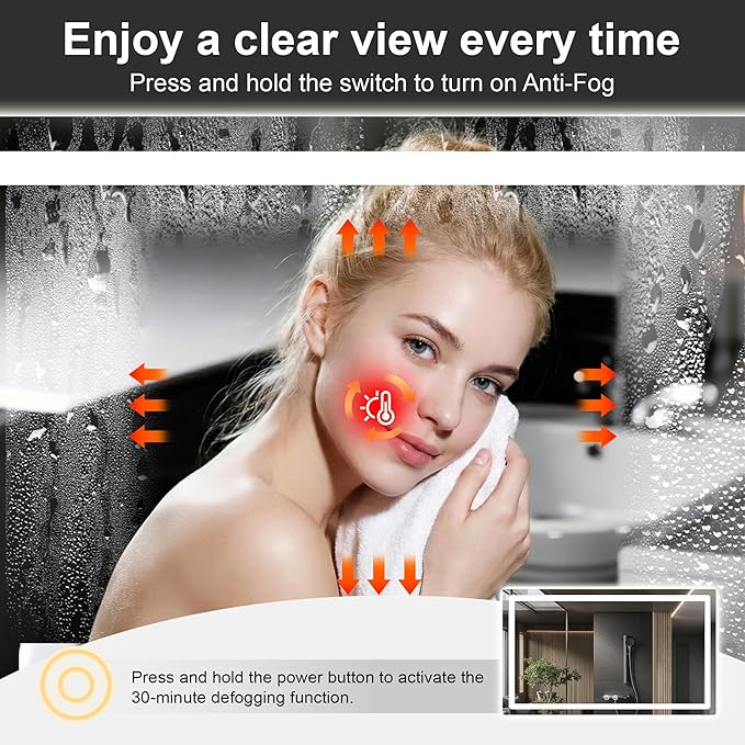 AMOISE LED Bathroom Vanity Mirror