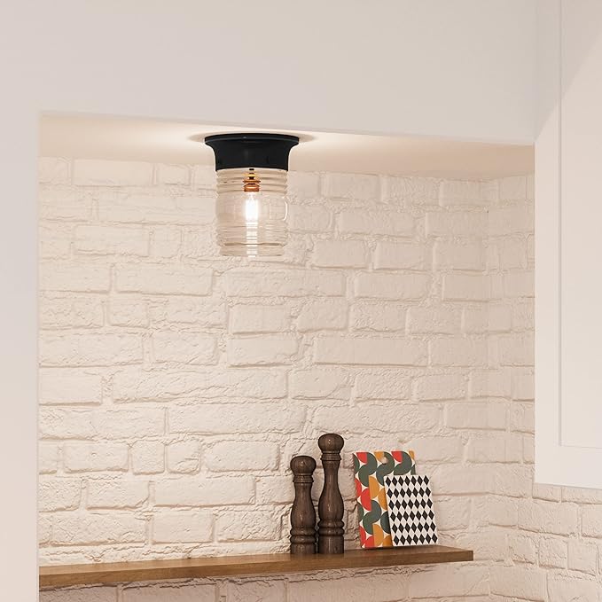 Design House 2-Pack Jelly Jar 1-Light Indoor/Outdoor Flush Mount Ceiling Light