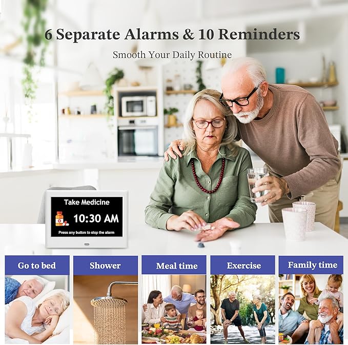 7'' Dementia Clock For Seniors, Large Display Digital Clock