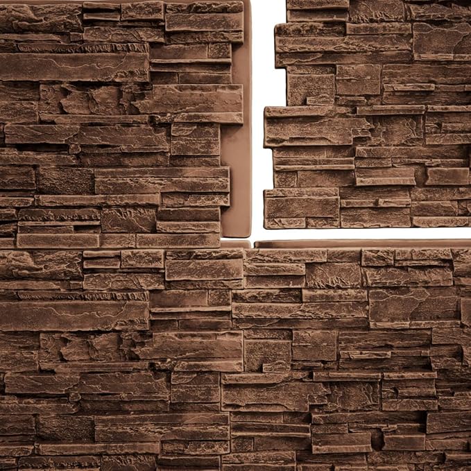 EverStone Cascade Faux Stone Panel, 48 5/8"W x 24 3/4"H x 1 1/4"D, Arizona Color
