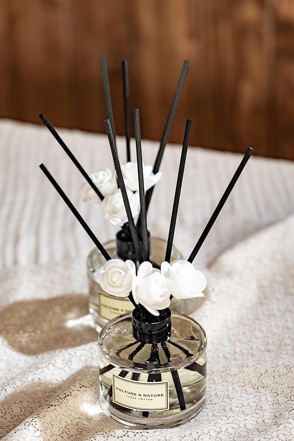 CULTURE & NATURE Reed Diffuser Set 6.7oz (200ml) French Perfume Scented Diffuser with Sticks Home Fragrance Reed Diffuser for Bathroom Shelf Decor