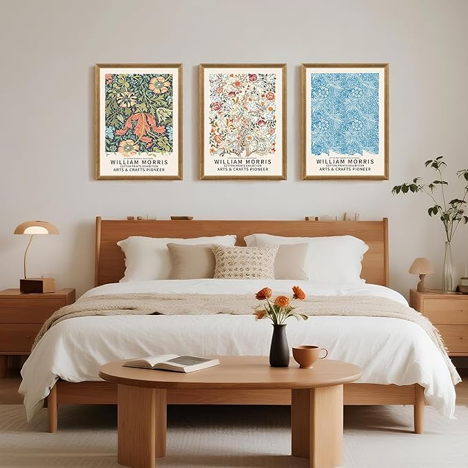 SYWENNOI William Morris Floral Prints Framed Wall Art, Sweet Briar, Bedroom