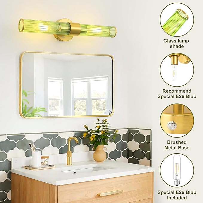 Morauroral Gold Battery Operated Wall Sconces Set of 2, Rechargeable Wall Lights