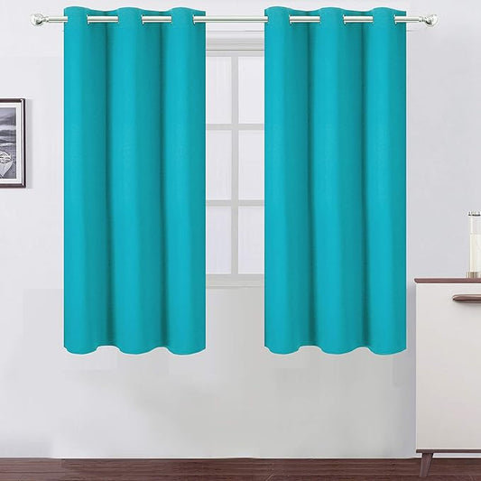 LEMOMO Teal Thermal Blackout Curtains/38 x 63 Inch/Set of 2 Panels Room