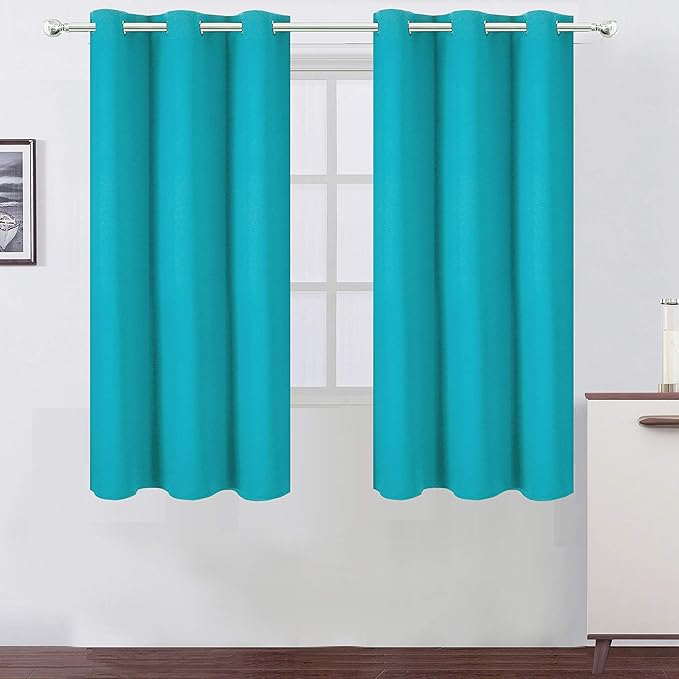 LEMOMO Teal Blackout Curtains 40 x 63 Inch Length/Set of 2 Curtain