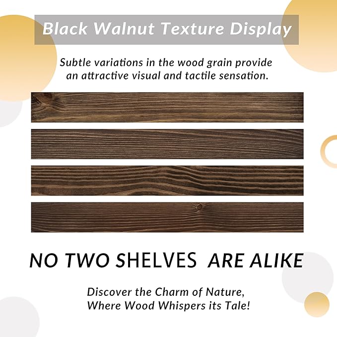 Rusitc Floating Shelves 48 inch Long 8 "deep Set of 1, Heavy Duty Wood Wall