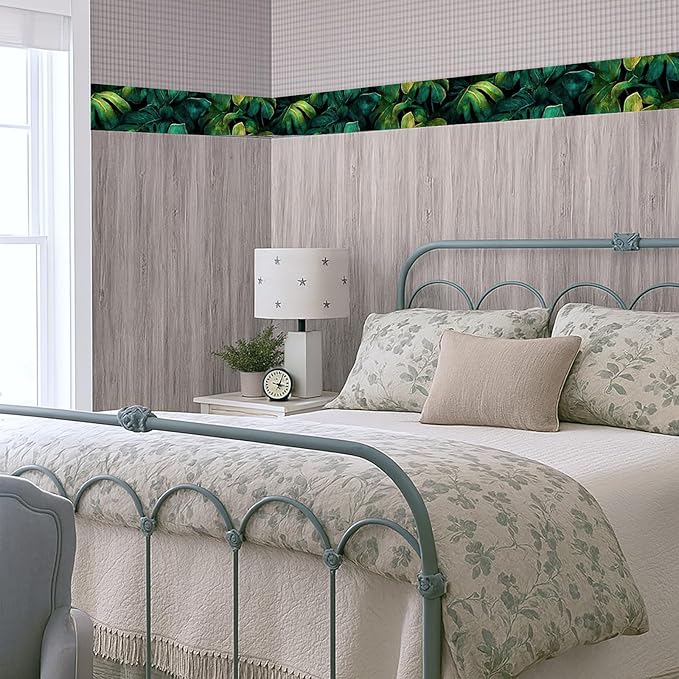 Tropical Leaf Wallpaper Border 196x4 Inch Peel and Stick Wall Border Self