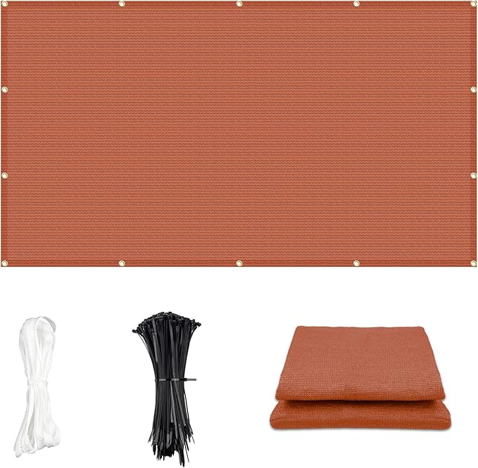 Cool Area Sun Shade Cloth with Grommets 5Ã9 FT Shade Panel Shade Tarp Screen Fabic for Outdoor Patio Pergola Cover Deck Garden, Terra Red (Customized)