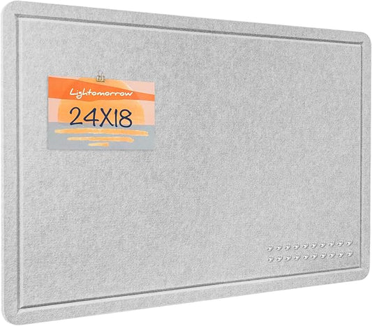 Lightomorrow Bulletin Board, 24 x 18 inches Felt Board Decorative Pin Board