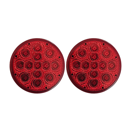 All Star Truck Parts LED Clearance Side Marker Lights Kit, 2.5in, 13 Diodes, Flush Mount, Waterproof, 12V, Red