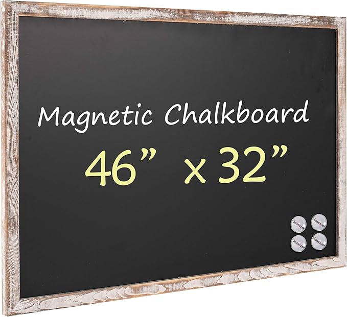 Magnetic Chalkboard Black Board 46 x 32, Extra Large Chalk Board Blackboard