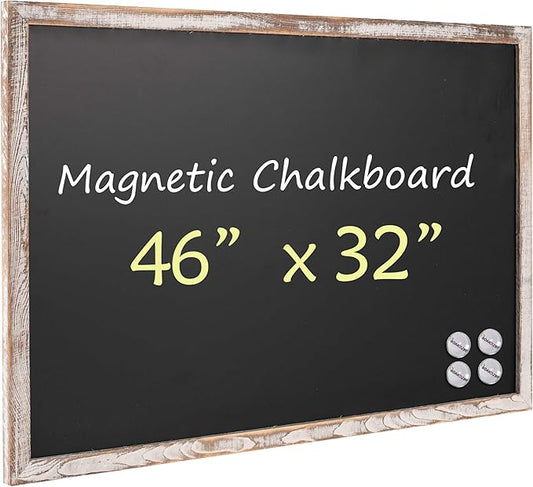 Magnetic Chalkboard Black Board 46 x 32, Extra Large Chalk Board Blackboard