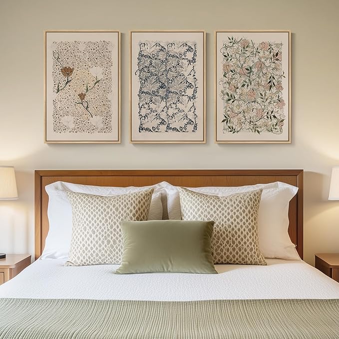 Framed William Morris Canvas Wall Art