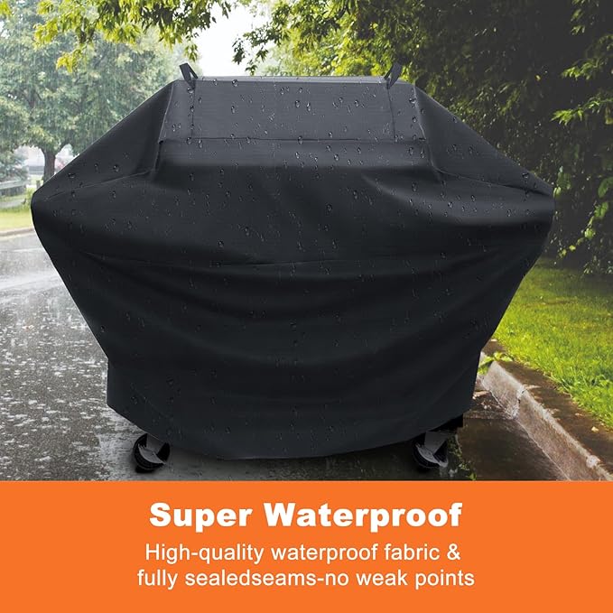 Grill Cover for Charbroil 22652143 Edge Electric Grill, 50 inch for Charbroil 2 Burner Grill, 600D Heavy Duty Waterproof Cover for CharBroil and Smokers Up to 49 Inches Wide