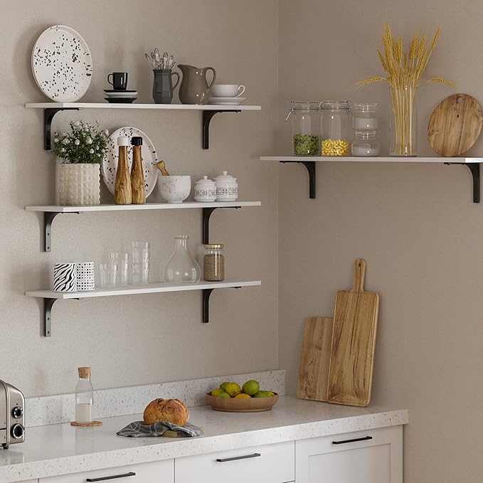 DINZI LVJ Long Wall Shelves, 39.4Inch Wall Mounted Shelves Set of 2, Extra