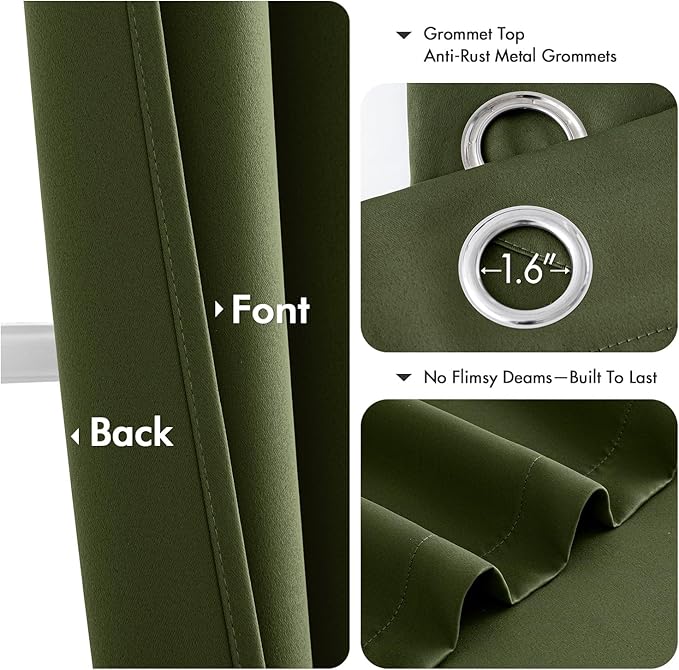 MIULEE Blackout Curtains for Bedroom Living Room 2 Panels, Thermal Insulated