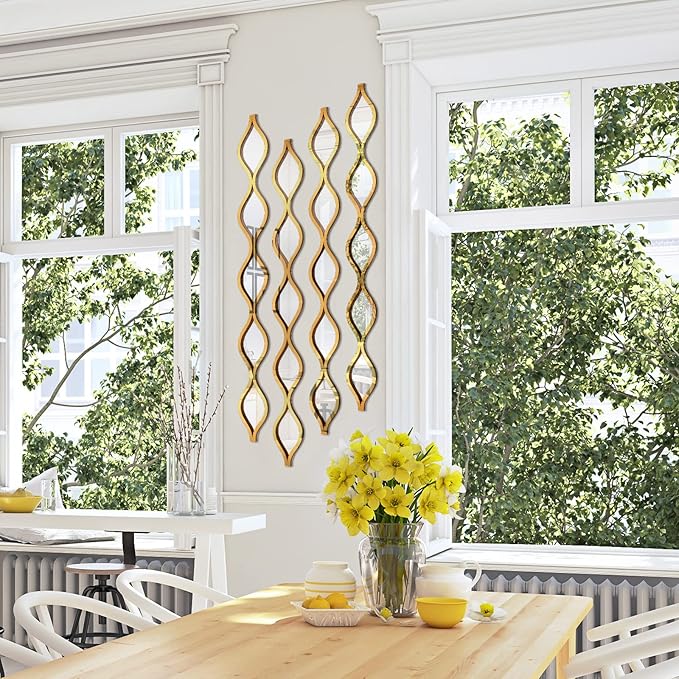 Yulejo 6 Pcs Acrylic Teardrop Mirror Decor