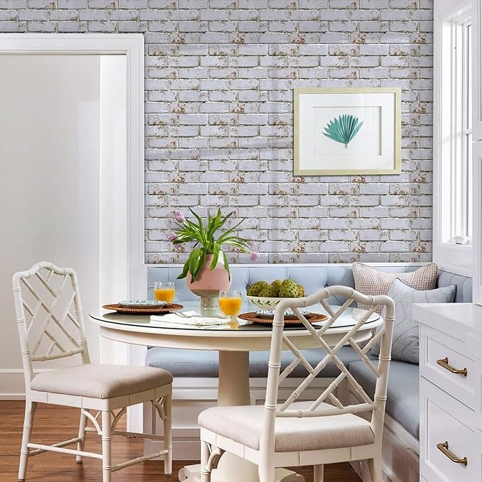 COMSTICKC 3D Faux Brick Wall Panels Peel and Stick, Small Size Self Adhesive