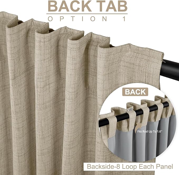 100% Blackout Shield Linen Blackout Curtains