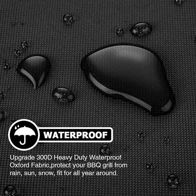 Grill Cover, 53-inch Heavy Duty Oxford Outside Waterproof Grill Covers, Dust-Proof Windproof UV Resistant BBQ Gas Cover Fit Most Brands Char Broil, Weber, Brinkmann, Holland