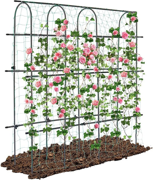 6Ã6 Feet Garden Trellis for Climbing Plant, Kalolary Large Garden Cucumber Trellis U-Frame Vegetable Beans Fruit Grow Trellises Rustproof Metal Plant Climbing Support for Indoor Outdoor Vine Stand