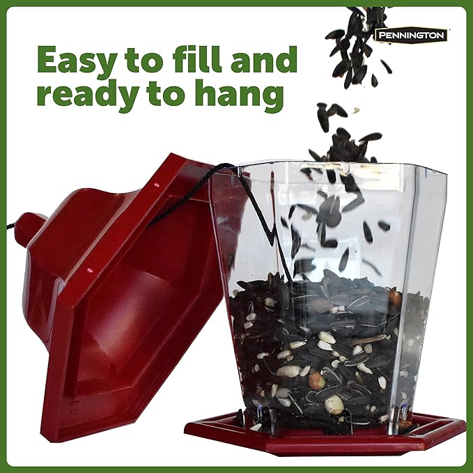 Pennington Songbird Lantern Bird Feeder, Red, 8 inches high 6 inches Wide at top, (100511311) (Pack of 2)