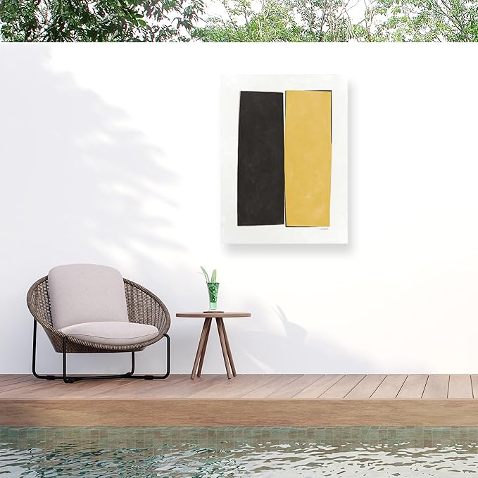 Trademark Fine Art Outdoor Canvas Art - Mike Schick 'Monolithic I Neutral' Wall Art for Outdoor Spaces, Patios, or Gardens