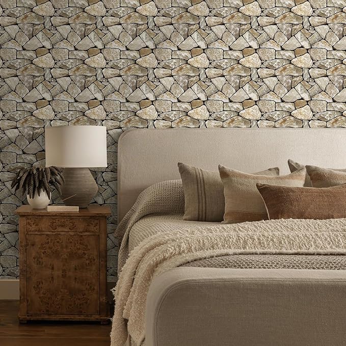 COMSTICKC 3D Faux Stone Wall Panel Peel and Stick Wall Stickers, Not Real Stone