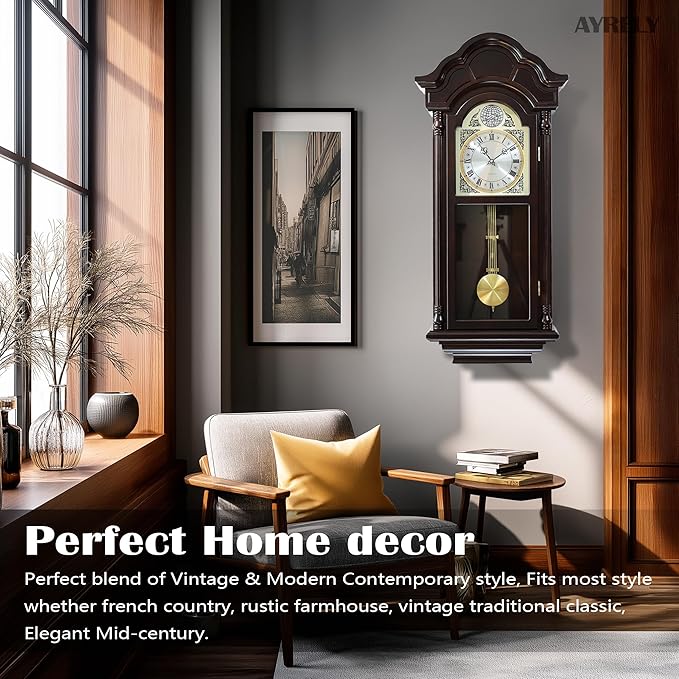 AYRELY® 36IN Big Grandfather Vintage Wall Clock