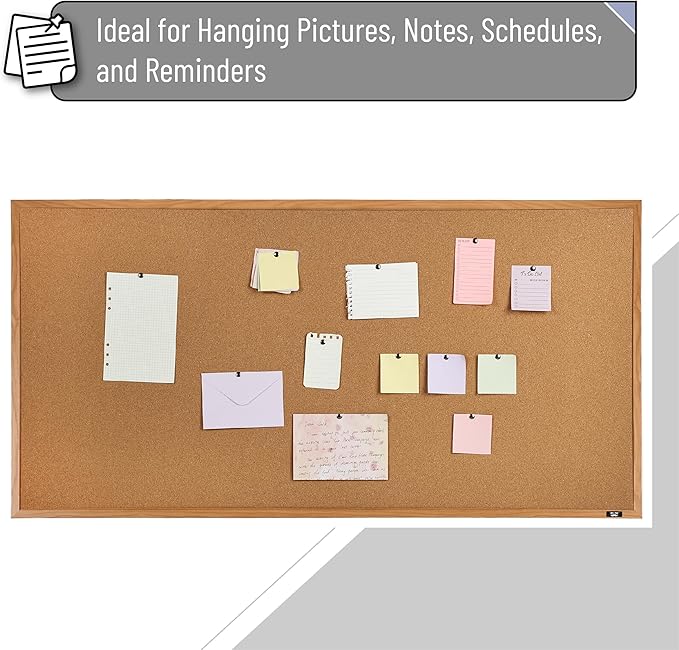 Mr. Pen- Cork Board, Wood Frame, Cork Bulletin Board, Push Pin Board, Cork