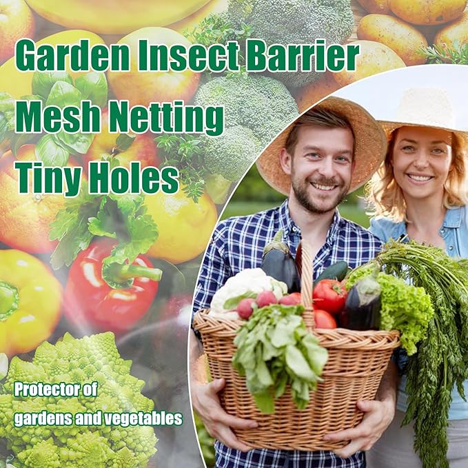 Garden Netting 10x33FT 2 Pack Ultra Fine Mesh, Insect Barrier Bird Netting for Garden Protection, Insect Bug Netting Garden Net for Protecting Plants Vegetables Flowers Fruits