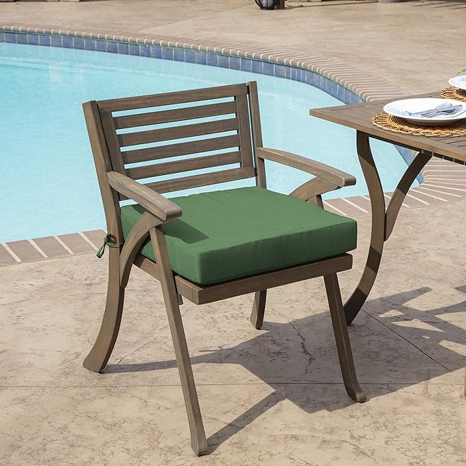 Arden Foam Outdoor Seat Cushions (2-Pack), 19 x 19, Premium High-Density Foam, Never Flattens, Weather-Proof for Outdoor Chairs Bright Moss Green Leala