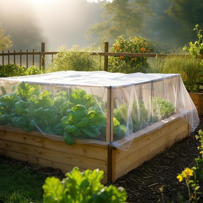 White DIY Mosquito Net Fabric | 10x20 FT Netting | Insect Cover for Garden, Patio, Outdoor & Windows | Multiple Sizes in Black, White & Green | Raised Bed Screen Mesh Barrier