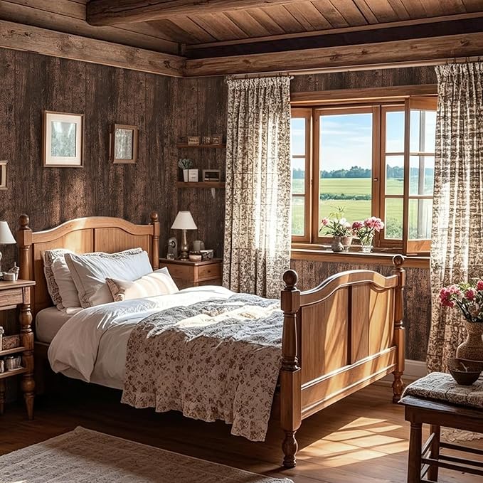 Dimoon Wood Wallpaper Brown Dark Wood Contact Paper Brown Wood Plank Wood Peel