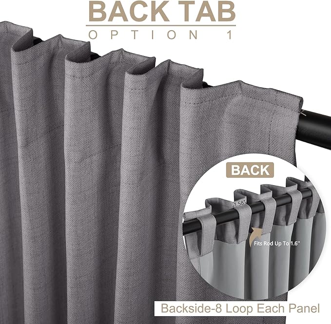 100% Blackout Shield Linen Blackout Curtains