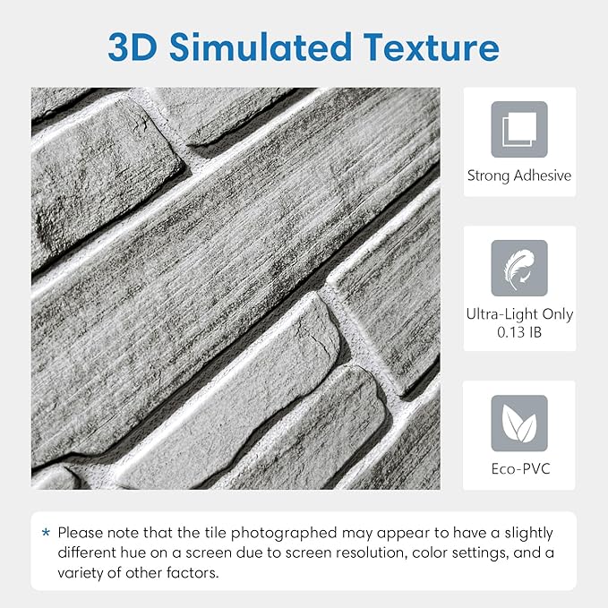 COMSTICKC Peel and Stick Faux Stone Wall Sticker Wall Panels, Not Real Stone