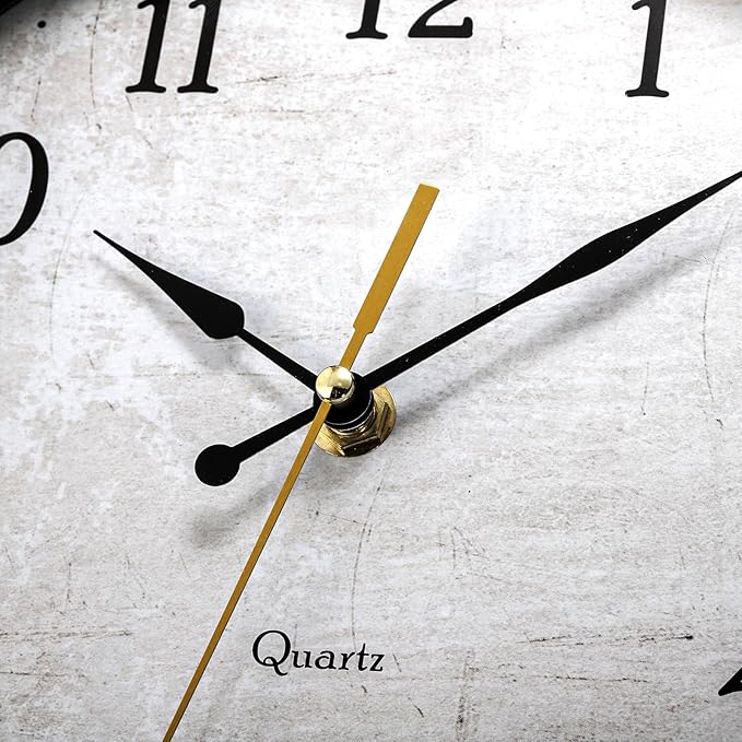 Noamus 12" Retro Wall Clock, Silent Non-Ticking Round Clock, Aqua Battery