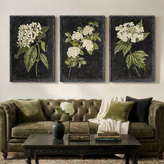Vintage Framed Hydrangea Floral Wall Art