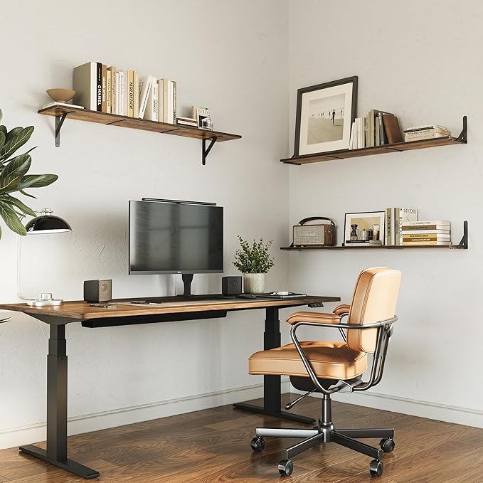 WOPITUES Floating Shelves for Wall 48″W x 8″D, Long Wall Mounted Shelves Set of