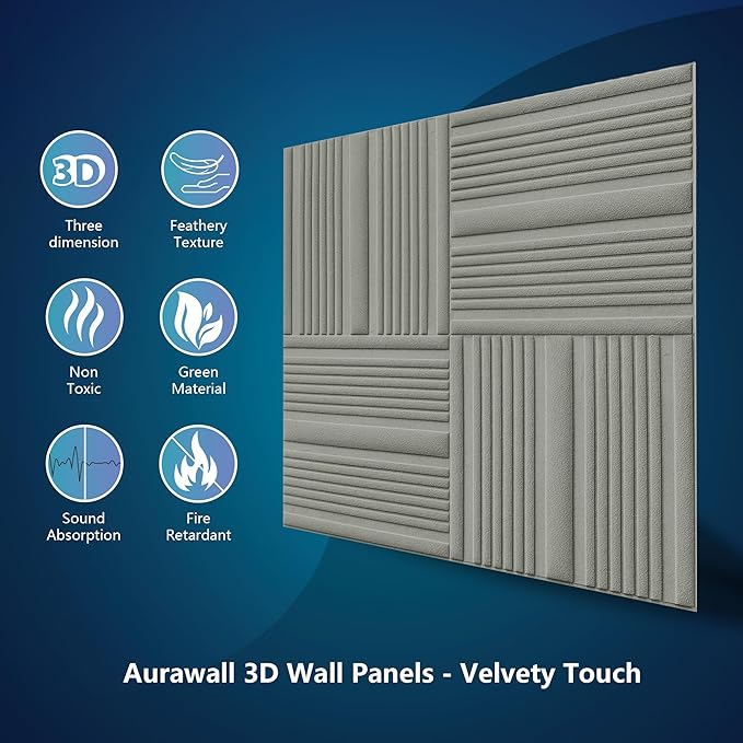 Velvet 3d wall panels for Interior wall Decor peel and stick, Soundproof