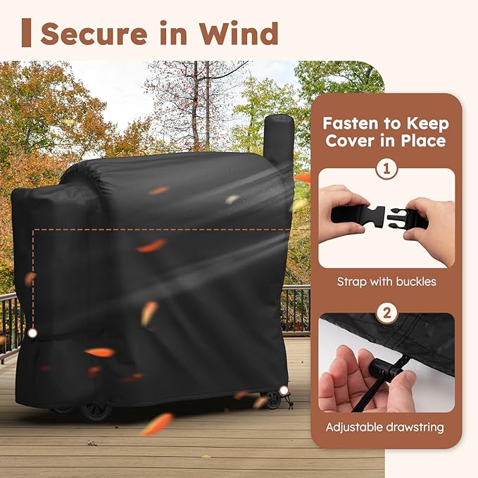 MR. COVER Grill Cover for Pit Boss 820 /Pro 850, Z Grill 700, Wood Pellet Smoker Cover for Pitboss, Waterproof & Heavy Duty BBQ Grill Cover for Pit Boss 820 Deluxe, Pro 850 and Z Grill 700, Black