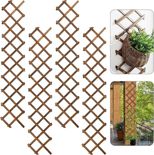 4Packs 13x78in Expandable Wood Wall Trellis