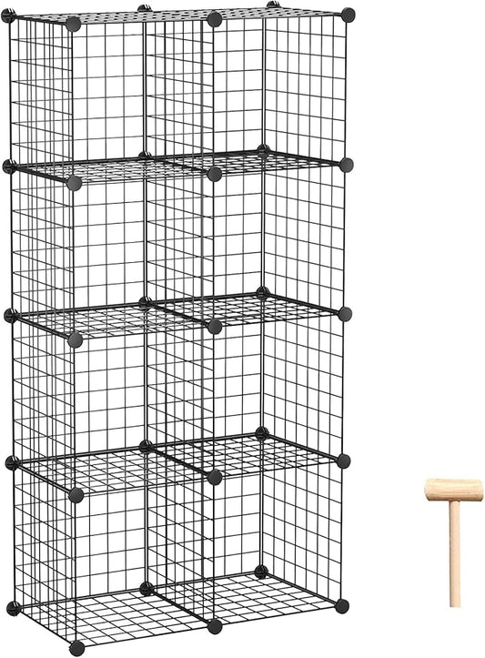 C&AHOME Wire Cube Storage, 8-Cube Organizer Metal C Grids Storage, Storage Bins