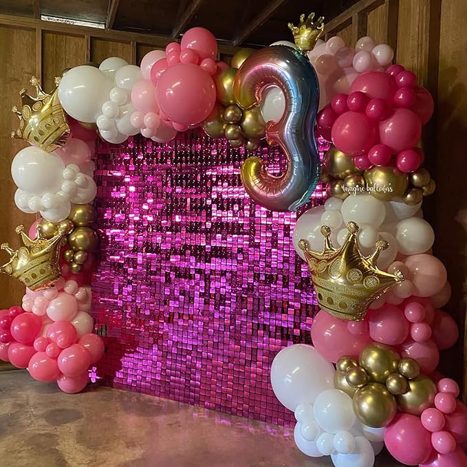 COKAOBE Hot Pink Shimmer Wall Backdrop, Photo Backdrops