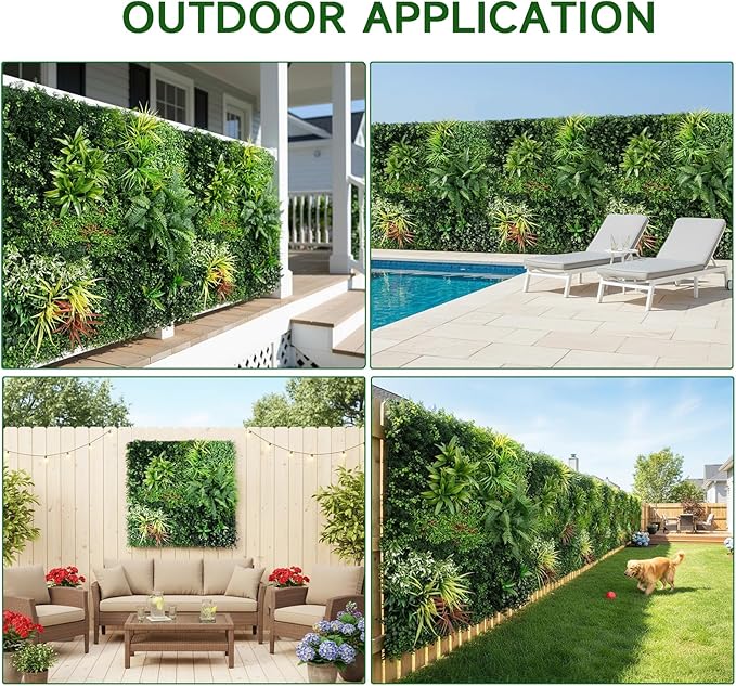 Artificial Plant Wall Panels, Faux Grass Ivy Privacy Screen Fence, Grass Wall